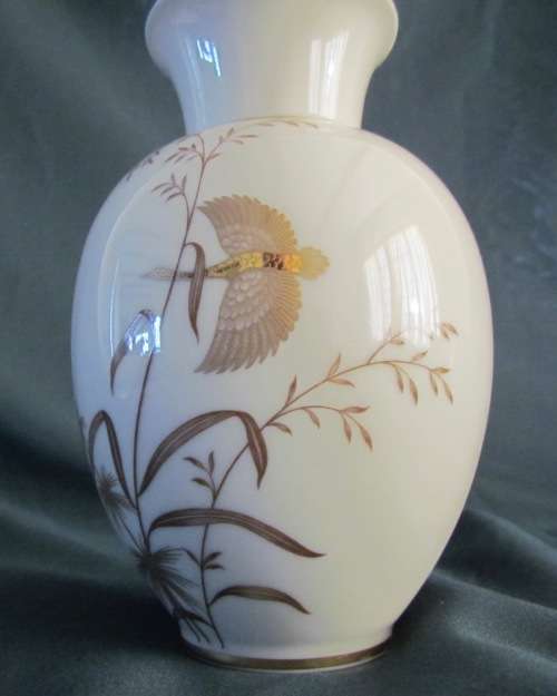 JOHANN HAVILAND=BAVARIA=VASE=GERMANY=rich golden decorated 60's bird & plant design=SCARCE!!!!