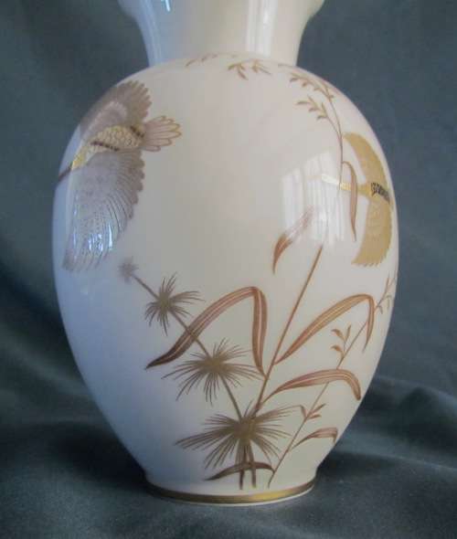 JOHANN HAVILAND=BAVARIA=VASE=GERMANY=rich golden decorated 60's bird & plant design=SCARCE!!!!