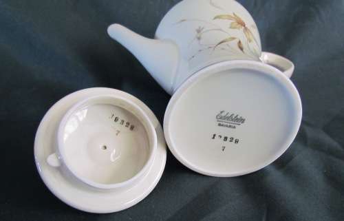 COFFEE SET=BAVARIA=EDELSTEIN pattern=4 Demitasse Cups/saucers=Milk Jug=Sugar Bowl=Coffee Pot=GERMANY
