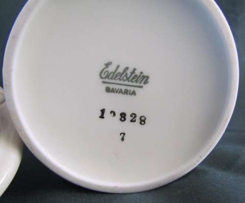 COFFEE SET=BAVARIA=EDELSTEIN pattern=4 Demitasse Cups/saucers=Milk Jug=Sugar Bowl=Coffee Pot=GERMANY