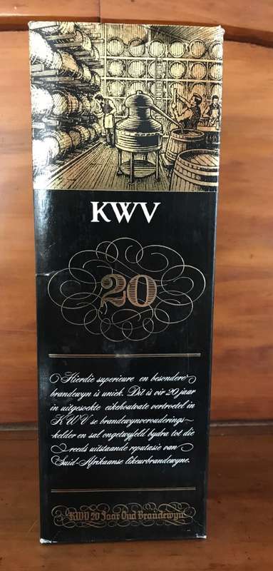 KWV 20 Year Old BRANDY. Great Christmas Gift!!!!! VINTAGE BOTTLING!!!!