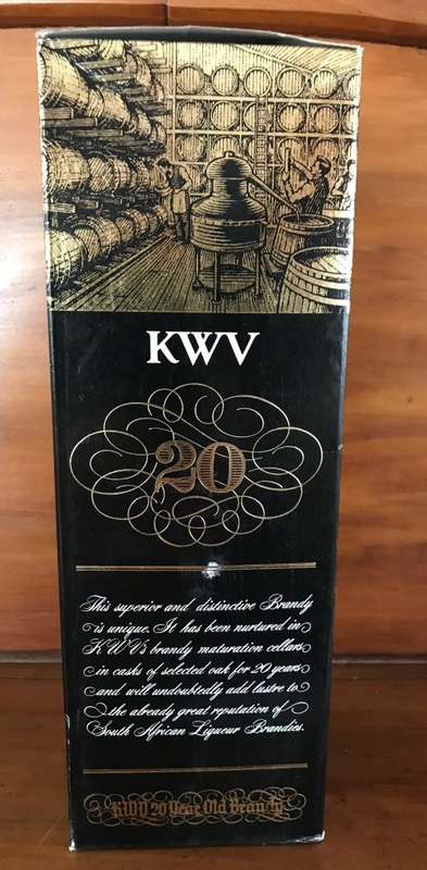 KWV 20 Year Old BRANDY. Great Christmas Gift!!!!! VINTAGE BOTTLING!!!!