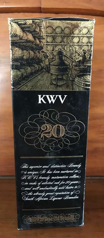 KWV 20 Year Old BRANDY. Great Christmas Gift!!!!! VINTAGE BOTTLING!!!!