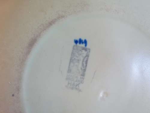 TUNSTALL PLATE=DECORATIVE WALL PLATE=H & K=ENGLAND=Green & Blue=STUNNING PLATE!!!!=1933 - 1942=B