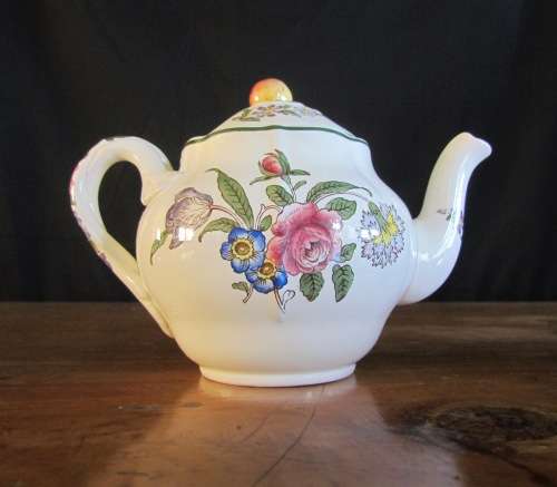 COPELAND SPODE Spring Time England TEA for 1 SET small Teapot 1 Trio Milk Sugar FLOWERS!!!