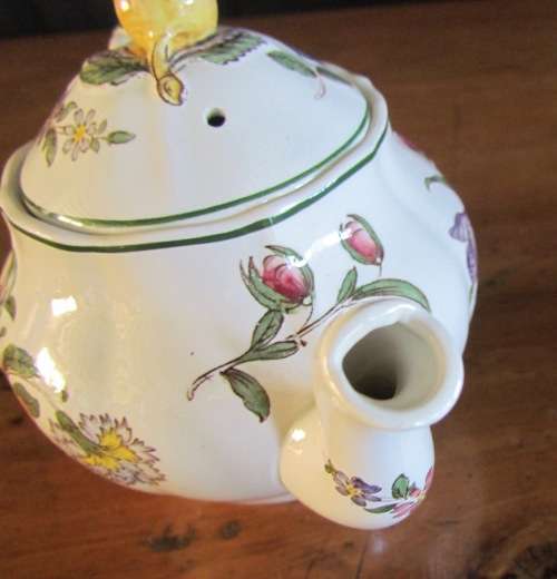 COPELAND SPODE Spring Time England TEA for 1 SET small Teapot 1 Trio Milk Sugar FLOWERS!!!