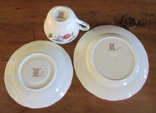 COPELAND SPODE Spring Time England TEA for 1 SET small Teapot 1 Trio Milk Sugar FLOWERS!!!