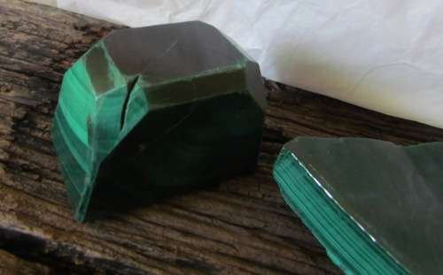 MALACHITE = 2 large pieces = Gemstone = Mineral = dimensions in listing.