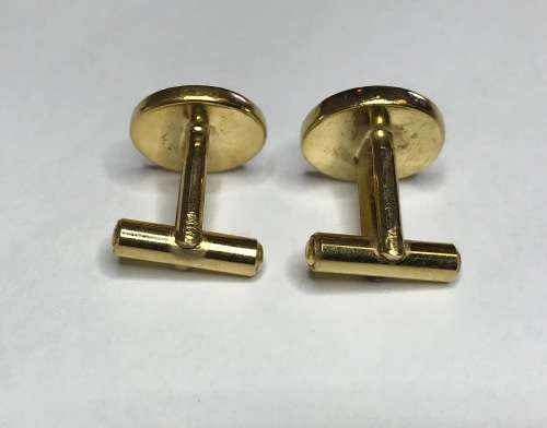 CUFF LINKS CUFFLINKS ROUND PEACOCK PATTERN GOLD colour GREAT CONDITION! UNUSUAL DESIGN!!!