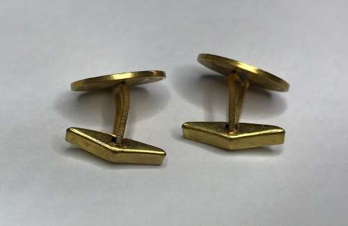 CUFF LINKS=SOUTH AFRICAN COINS=1/4D=FARTHING=GOLD in colour=GREAT CONDITION!