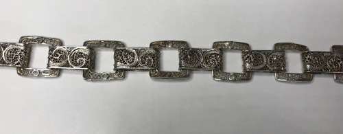FILIGREE STERLING SILVER BRACELET 16 grams 210mm clasp to loop 15mm widest point!!! Beautiful!!!