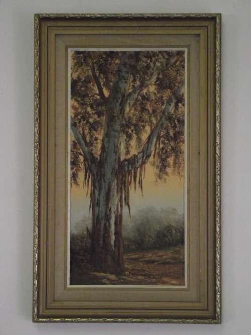 LOUISE REPSOLD Oil Painting `THE GUMTREE` South African Artist Framed 476mm x 782mm high AWESOME!!!