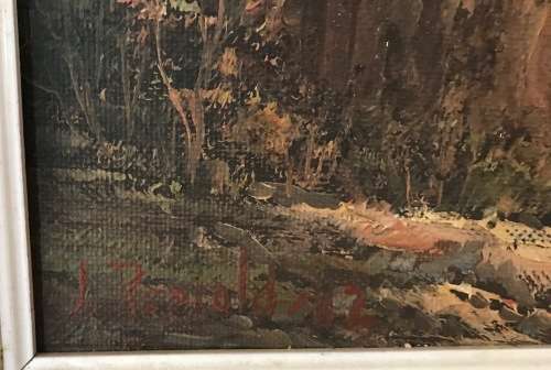 LOUISE REPSOLD Oil Painting `THE GUMTREE` South African Artist Framed 476mm x 782mm high AWESOME!!!