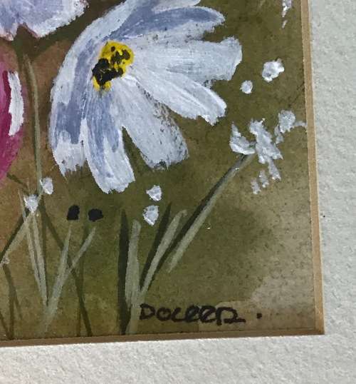 COSMOS WATERCOLOUR PAINTINGS=PAIR=Artist-Doreen=Beautiful pair!!!!