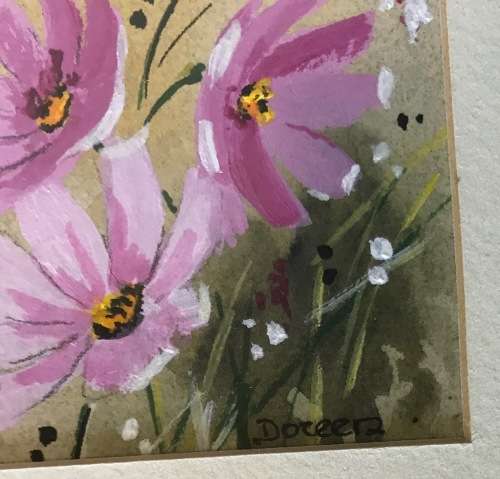 COSMOS WATERCOLOUR PAINTINGS=PAIR=Artist-Doreen=Beautiful pair!!!!