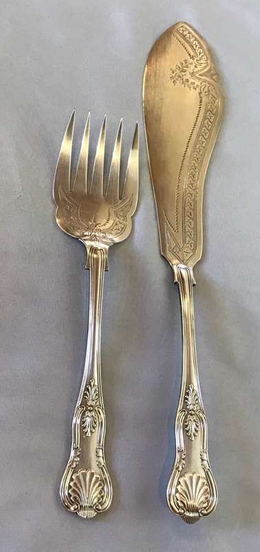 FISH SERVERS=SET=KINGS PATTERN=Silver Plated=EP=SHEFFIELD=ENGLAND=LEE & WIGFULL.