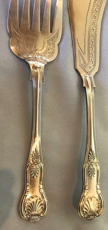 FISH SERVERS=SET=KINGS PATTERN=Silver Plated=EP=SHEFFIELD=ENGLAND=LEE & WIGFULL.