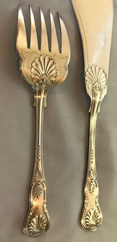 FISH SERVERS=SET=KINGS PATTERN=Silver Plated=EP=SHEFFIELD=ENGLAND=LEE & WIGFULL.