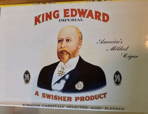 KING EDWARD CIGAR BOX=WOODEN=KE THE SEVENTH=7th=MILD TOBACCOS=EMPTY!!J.H. SWISHER & SON.