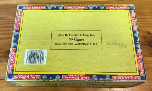 KING EDWARD CIGAR BOX=WOODEN=KE THE SEVENTH=7th=MILD TOBACCOS=EMPTY!!J.H. SWISHER & SON.