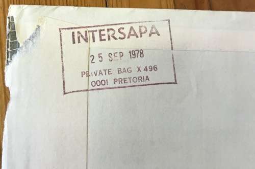 INTERSAPA SELECTION of 6 COVERS / ENVELOPES with various CACHETS 1978-1979 USED.