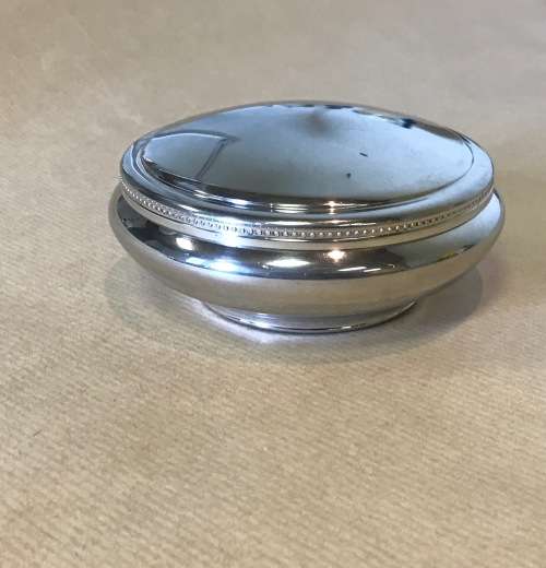TIFFANY & Co. JEWELLERY TRINKET LIDDED DISH ROUND PEWTER HANDCRAFTED VELVET LINING BEAUTIFUL!!!!!!!!
