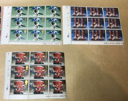 GREAT BRITAIN UK CHRISTMAS 1983 SG1231-35 STRIP SET 10 GUTTER PAIRS SET CONTROL BLOCKS FDC