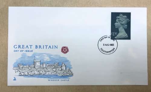GREAT BRITAIN 1983 £1.30 Parcel Definitive Mercury First Day Cover FDC WINDSOR CASTLE QEII UK.