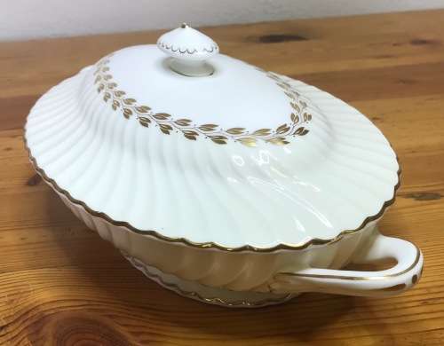 MINTON TUREEN and LID GOLD CHEVIOT PATTERN RARE MAGNIFICENT PERFECT CONDITION.