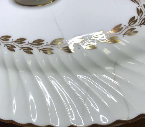 MINTON TUREEN and LID GOLD CHEVIOT PATTERN RARE Few tiny hairlines cracks on top of the lid as shown