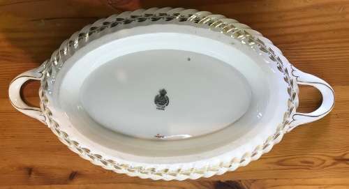 MINTON TUREEN and LID GOLD CHEVIOT PATTERN RARE Few tiny hairlines cracks on top of the lid as shown
