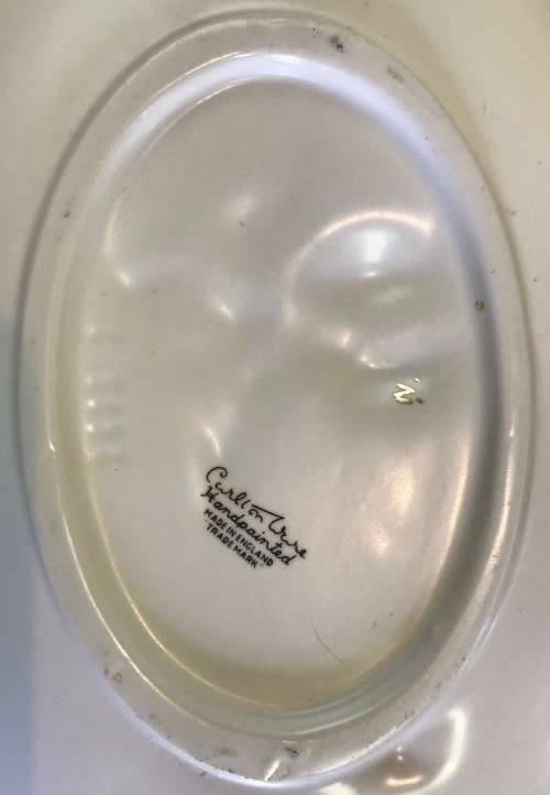 CARLTON WARE BOAT-SHAPED BOWLS PAIR (2) CARLTONWARE DISH RAISED MAGNOLIA FLOWERS STUNNING!!!!!!