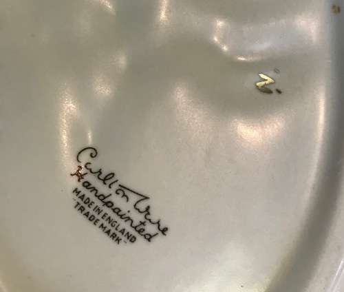 CARLTON WARE BOAT-SHAPED BOWLS PAIR (2) CARLTONWARE DISH RAISED MAGNOLIA FLOWERS STUNNING!!!!!!