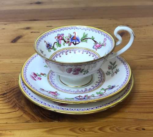 ROYAL WORCESTER=DATES to 1900=TEA TRIO=RARE=119 YEARS OLD!!=2411 PATTERN=FLORAL=FLOWERS=STUNNING!!=F