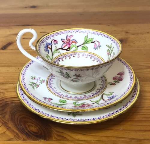 ROYAL WORCESTER=DATES to 1900=TEA TRIO=RARE=119 YEARS OLD!!=2411 PATTERN=FLORAL=FLOWERS=STUNNING!!=F