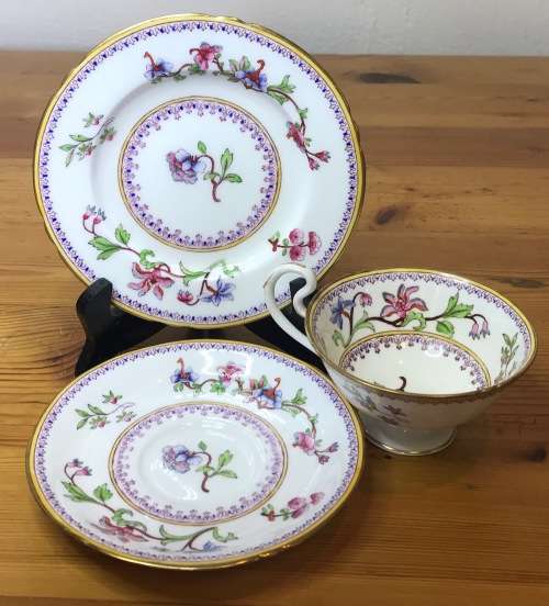 ROYAL WORCESTER=DATES to 1900=TEA TRIO=RARE=119 YEARS OLD!!=2411 PATTERN=FLORAL=FLOWERS=STUNNING!!=F
