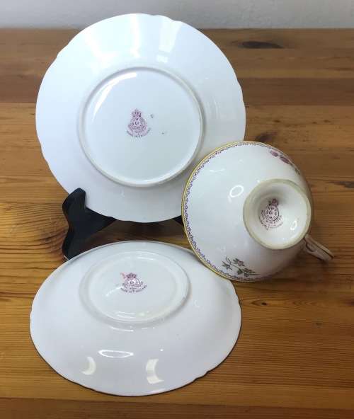 ROYAL WORCESTER=DATES to 1900=TEA TRIO=RARE=119 YEARS OLD!!=2411 PATTERN=FLORAL=FLOWERS=STUNNING!!=F