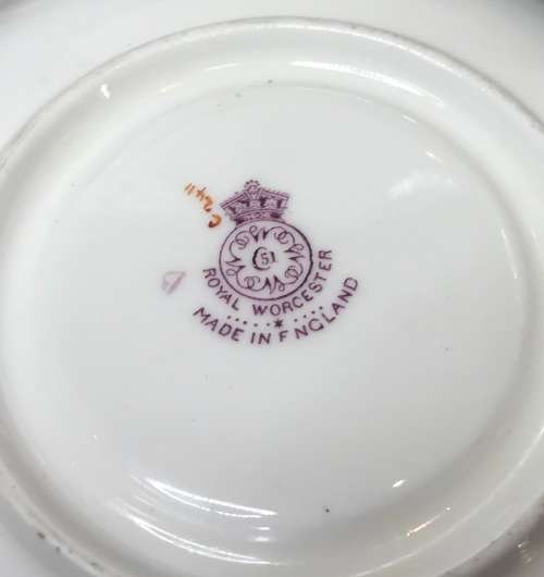 ROYAL WORCESTER=DATES to 1900=TEA TRIO=RARE=119 YEARS OLD!!=2411 PATTERN=FLORAL=FLOWERS=STUNNING!!=F