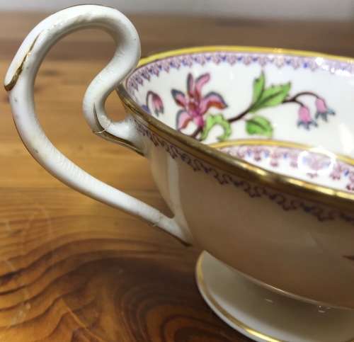 ROYAL WORCESTER=DATES to 1900=TEA TRIO=RARE=119 YEARS OLD!!=2411 PATTERN=FLORAL=FLOWERS=STUNNING!!=F