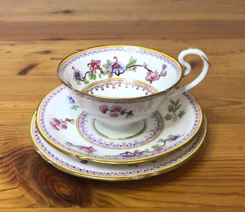 ROYAL WORCESTER=DATES to 1900=TEA TRIO=RARE=119 YEARS OLD!!=2411 PATTERN=FLORAL=FLOWERS=STUNNING!!=G