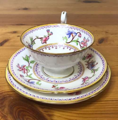 ROYAL WORCESTER=DATES to 1900=TEA TRIO=RARE=119 YEARS OLD!!=2411 PATTERN=FLORAL=FLOWERS=STUNNING!!=G