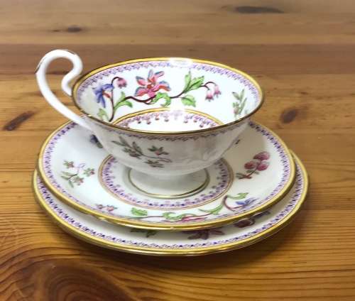 ROYAL WORCESTER=DATES to 1900=TEA TRIO=RARE=119 YEARS OLD!!=2411 PATTERN=FLORAL=FLOWERS=STUNNING!!=G