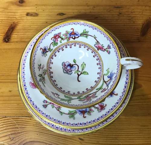 ROYAL WORCESTER=DATES to 1900=TEA TRIO=RARE=119 YEARS OLD!!=2411 PATTERN=FLORAL=FLOWERS=STUNNING!!=G