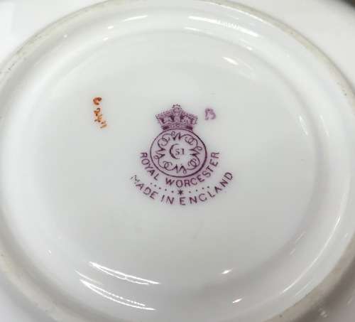ROYAL WORCESTER=DATES to 1900=TEA TRIO=RARE=119 YEARS OLD!!=2411 PATTERN=FLORAL=FLOWERS=STUNNING!!=G