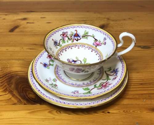 ROYAL WORCESTER=DATES to 1900=TEA TRIO=RARE=119 YEARS OLD!!=2411 PATTERN=FLORAL=FLOWERS=STUNNING!!=H