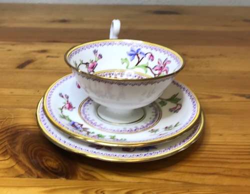 ROYAL WORCESTER=DATES to 1900=TEA TRIO=RARE=119 YEARS OLD!!=2411 PATTERN=FLORAL=FLOWERS=STUNNING!!=H