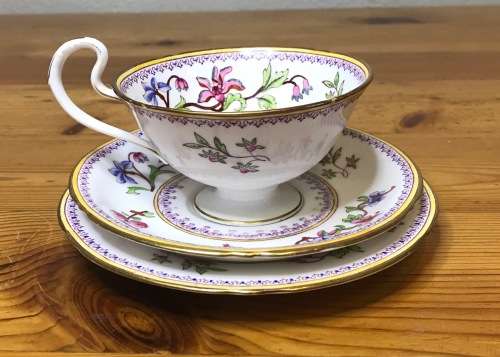 ROYAL WORCESTER=DATES to 1900=TEA TRIO=RARE=119 YEARS OLD!!=2411 PATTERN=FLORAL=FLOWERS=STUNNING!!=H