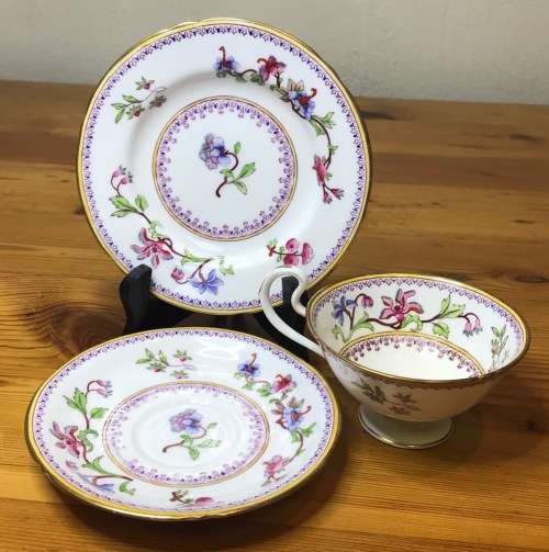 ROYAL WORCESTER=DATES to 1900=TEA TRIO=RARE=119 YEARS OLD!!=2411 PATTERN=FLORAL=FLOWERS=STUNNING!!=H
