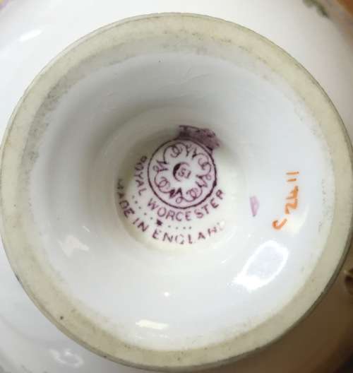 ROYAL WORCESTER=DATES to 1900=TEA TRIO=RARE=119 YEARS OLD!!=2411 PATTERN=FLORAL=FLOWERS=STUNNING!!=H