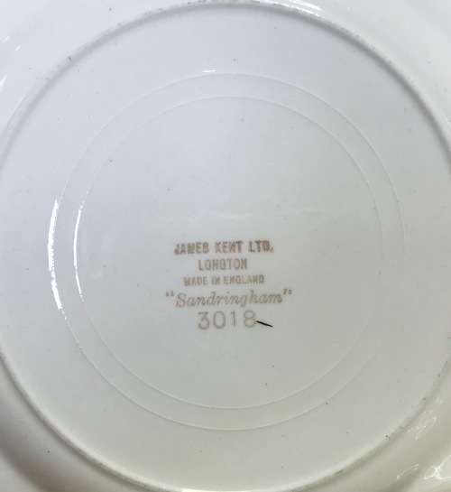 JAMES KENT=TEA TRIO'S x 6="SANDRINGHAM" PATTERN 3018=LONGTON=STAFFORDSHIRE=1950's=England=Scarce!!!